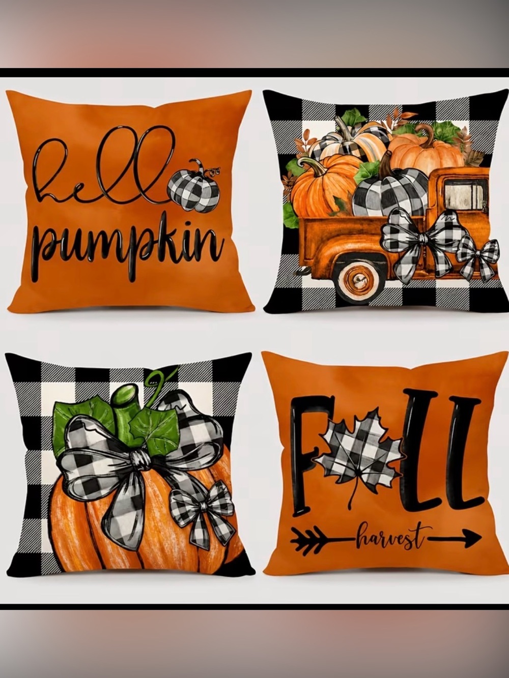 Fall Harvest Pumpkin 18 x 18 Pillow Covers Your Choice